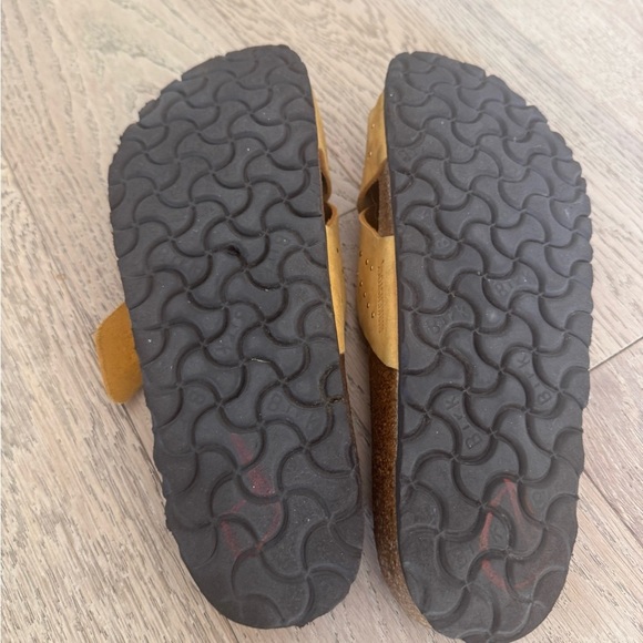 Birkenstock Siena Ochre Sandals Yellow Rivet Nubuck Slide - Picture 5 of 5